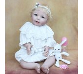 BZDOLL 55 CM silicona suave Reborn Lisa muñeca bebé niña juguete realista cuerpo de tela pelo rubio enraizado princesa niño bebé 55cm Doll