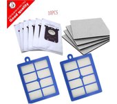 Bolsas de polvo para aspiradora y filtro Hepa H12, filtro de algodón para Motor para Philips Electrolux FC8202 FC8204 FC8206 FC8208 FC8220 FC8222 Cleaner s-bag KIT-1