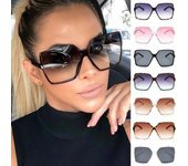Nuevo Gafas de sol Retro grande y cuadrado para mujer y hombre, gafas de sol de gran tamaño, negro