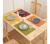 Tapete de lino de estilo nórdico Ins, tapete para mesa de comedor de Color sólido, tapete para mesa de comedor occidental, tapete para tazas y cuencos en ambos lados 30*46cm