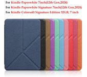 SA568B 7 inch E-Reader Case Folding Stand Funda for Kindle Paperwhite 2024 12th/Colorsoft Light Blue