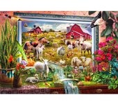 Pintura de diamantes 5D, paisaje, bordado de diamantes, animales en la granja 20X30CM