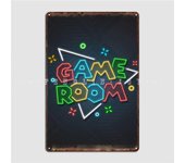 Cartel de letrero de neón para sala de juegos, placa de Metal, cine, cocina, decoración de garaje, Pub, garaje, cartel clásico de estaño 20x30cm
