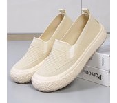 Zapatillas deportivas planas sin cordones para mujer, cómodas, con parte superior de punto, para caminar, de malla 36 azul