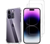 Coque antichoc pour iPhone 15 PRO et 2 Films Verre Trempé Protection Ecran Phonillico®
