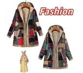 Abrigo cálido para mujer, chaqueta con capucha de felpa para otoño e invierno, nueva chaqueta con bloques de color para mujer S rojo
