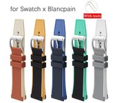 Correa de silicona para reloj deportivo Swatch x Blancpain de 22 mm, resistente al agua, de marca compartida, para hombre y mujer, de goma, con herramientas 22mm
