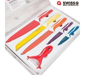 Caja de cuchillos Swiss Q 5 cuchillos y 1 pelador