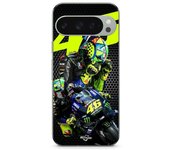Funda - MANIACASE - Google Pixel 9 Pro - Suave - Negra - Logotipo de Valentino Rossi MotoGP