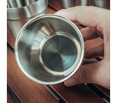 Tazas de acero inoxidable para exteriores, portátiles, resistentes a altas temperaturas, para acampar, Picnic, viaje plata