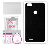 apgo Protective Skin Sticker for the back compatible with Tecno F2, Wrap Film, Foil, Vinyl - Pattern Matte Black