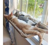 Hamaca para gatos, bonitas camas colgantes, cómodo asiento soleado, soporte para ventana, producto para mascotas, estante suave para mascotas, suministros, rodamiento desmontable de 20kg azul