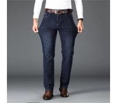 Pantalones vaqueros ajustados elásticos de algodón para hombre, versión recta, pantalones vaqueros de moda de negocios, pantalones de marca azul Vintage, negro 29 negro