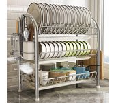 Estante multifunción para platos y cuencos de cocina con drenaje