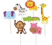 7 piezas de animales, jirafa, mono, elefante, decoración para tarta de cumpleaños para niños, decoración para bodas