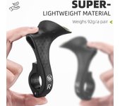 Cómodos extremos de barra de bicicleta fluorescente, manillar de bicicleta de diseño ergonómico, barra de mango de bicicleta de nailon negro