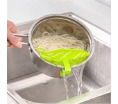 Durable forma de hoja limpia arroz lavado tamiz frijoles guisantes cocina Clips herramientas color rosa