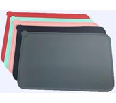 Alfombrilla impermeable para mascotas, de silicona, de color sólido, para comida de perros y gatos, para beber y comer, fácil de lavar. verde claro