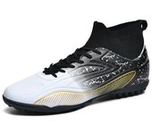 Calcetines altos para hombre de 35 a 45, zapatos de fútbol TF Broken Nails, zapatos deportivos para jóvenes, zapatos de entrenamiento de fútbol, botas de fútbol para niños 43 oro/negro