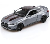 Coches modelo BMW M4 CSL 2023 a escala 1/36, coches de juguete con retroceso, coches de regalo para niños y niñas 1/36-Size:12.5*5.2*3.5cm gris