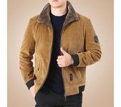 Chaqueta de pana para hombre, chaqueta informal de otoño e invierno, gruesa, para hombre de mediana edad, chaqueta acolchada de vellón M