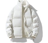 Chaqueta de invierno 2024, parkas gruesas y cálidas para hombre, abrigo de cuello alto de color sólido, parka informal para mujer, nueva ropa de calle a la moda L caqui oscuro