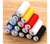 Hilo de coser de poliéster de colores para uso doméstico, ideal para coser a máquina y a mano, proyectos gruesos y finos, blanco incluido. 4# Bright Red Thread Roll ~150m