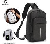 OZUKO, nuevo bolso de pecho Diagonal para hombre, bolso de hombro deportivo de ocio, bolso de hombro de marca de marea de negocios gris pizarra