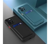 Funda tipo cartera con ranura para tarjetas para iPhone 16 Plus, 15 Pro Max, 14 Pro, 13, 12 y 11, color caramelo suave, a prueba de golpes, TPU fina, mate. iPhone 11 rojo