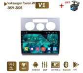 Radio multimedia con GPS para coche, reproductor de vídeo y Android 2 Din, unidad principal con WIFI, 1+16 GB, para Volkswagen Touran MT 2004-2008