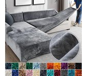 Funda de sofá de terciopelo elástica gruesa de 1/2/3/4 plazas para sala de estar, funda de sofá de esquina en forma de L de felpa de terciopelo 1 SEAT (90-140CM)