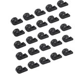 25 ganchos en forma de J de nailon negro para amarre de cuerdas elásticas de kayak, canoas, barcos, accesorios