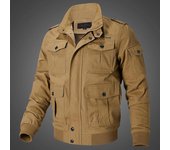 Chaqueta con cuello levantado para hombre, chaqueta lavable de algodón de talla grande, abrigo, chaqueta para hombre de otoño e invierno L negro