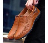 Zapatos de hombre, marca de lujo, informales, de piel auténtica, italianos, mocasines para hombre, mocasines sin cordones, zapatos de conducción para hombre, color negro y marrón, talla grande 47 37