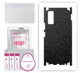apgo Protective Skin Sticker for the back+sides compatible with Vivo Y20s, Full Wrap Film, Foil, Vinyl - Pattern Black Honeycomb