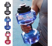 Botella de agua deportiva con mancuernas de 500/1500/2200/2600 ml, transparente, portátil, para entrenamiento de fuerza de brazos, taza para beber agua, equipo de fitness para gimnasio en casa M rojo