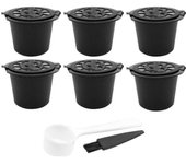 Color 6 piezas (conjunto) Cápsulas de Café de Nespresso Réutilisables, Tasse Avec Cuillère et Brosse, Rechargea
