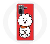 Funda para Xiaomi Redmi Note 10 Pro BTS Bangtan Boys BT21 RJ de Jin Fondo Rojo