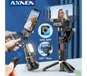 AXNEN Q18 Escritorio Siguiendo el modo de disparo Estabilizador de cardán Trípode/palo Selfie con luz de relleno para iPhone Teléfono celular Smartphone