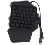 Teclado para juegos HXSJ de membrana con una sola mano, 35 teclas, teclado para una sola mano con teclas FN
