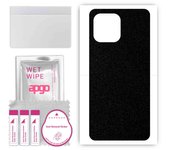 apgo Skin Adhesivo Protector para la Parte Trasera Compatible con Oukitel C21 Pro, Película Envolvente, Lámina, Vinilo - Patrón Negro Mate