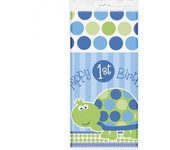 Unique Party Mantel de plástico para fiesta de primer cumpleaños con forma de tortuga One Size azul