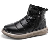 Botas de invierno súper cálidas para hombre y mujer, zapatillas de invierno, botas de nieve de suela gruesa a la moda, zapatos de pareja de talla grande 665 45 negro