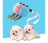 Correa retráctil automática para mascotas, cuerda de tracción para pasear perros, ruleta para cachorros de peluche, gatos y perros pequeños y medianos azul