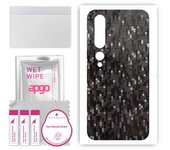 apgo Protective Skin Sticker for the back compatible with Xiaomi Mi 10 Pro 5G, Wrap Film, Foil, Vinyl - Pattern Carbon Black Pixel
