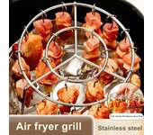 Soporte para brochetas de freidora de aire, soporte vertical de acero inoxidable para asar a la parrilla, brochetas de cocina caseras, accesorios para freidora de aire para amantes de la barbacoa. 12pcs