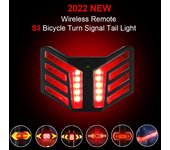 Luz trasera de bicicleta USB luz trasera de bicicleta Control remoto inalámbrico señal de giro para bicicleta negro