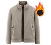 Chaqueta polar de otoño e invierno de talla grande para hombre con cuello alto y forro polar grueso Chaqueta polar de alta calidad M  caqui