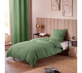 Parure de draps 3 pièces  Noah  Gaze de Coton pour lit 1 Place - Gaze de coton Olive