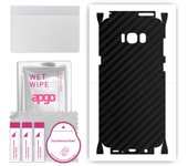 apgo Protective Skin Sticker for the back+sides compatible with Samsung Galaxy S8 Plus, Full Wrap Film, Foil, Vinyl - Pattern Carbon Black